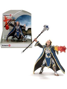 Schleich Vintage Exclusive Knights Figurine Dragon Knight Magician in Blue NIB